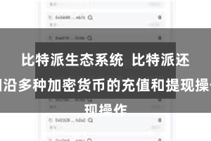 比特派生态系统 比特派还相沿多种加密货币的充值和提现操作