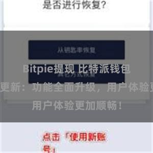 Bitpie提现 比特派钱包最新版本更新：功能全面升级，用户体验更加顺畅！