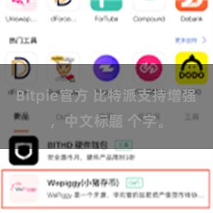 Bitpie官方 比特派支持增强，中文标题 个字。