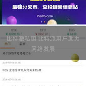 比特派私钥 比特派用户助力网络发展