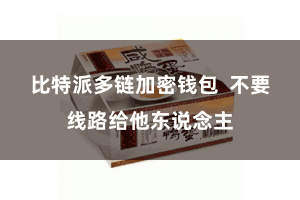 比特派多链加密钱包  不要线路给他东说念主