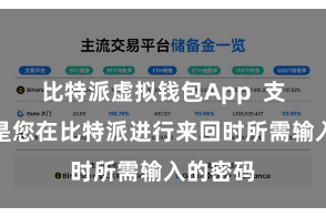 比特派虚拟钱包App  支付密码是您在比特派进行来回时所需输入的密码