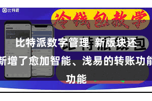 比特派数字管理  新版块还新增了愈加智能、浅易的转账功能