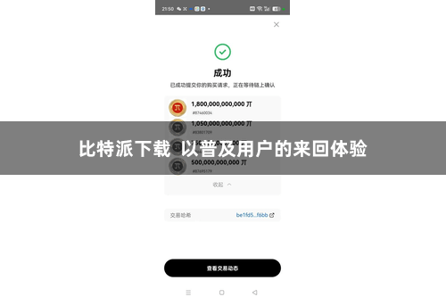 比特派下载  以普及用户的来回体验
